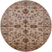 Round Mid-Century Modern Sienna Brown Oriental Rug, urb2982