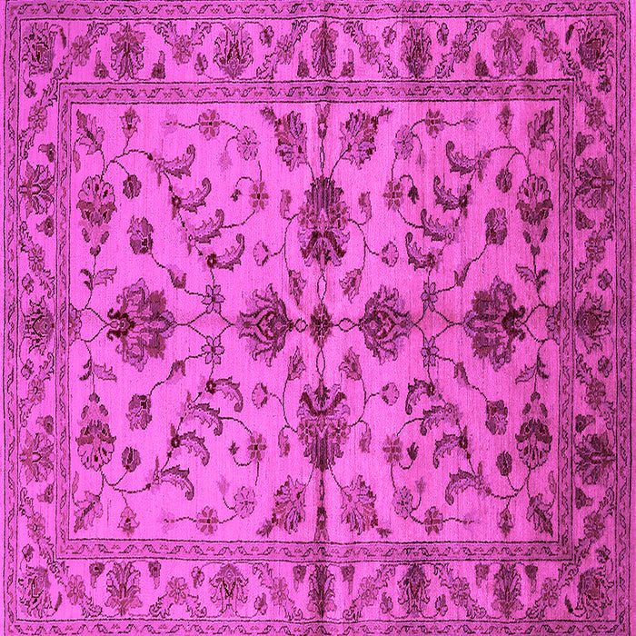 Square Machine Washable Oriental Pink Traditional Rug, wshurb2982pnk