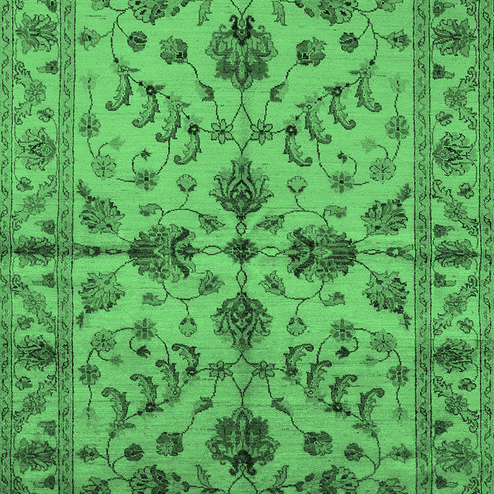 Machine Washable Oriental Emerald Green Traditional Area Rugs, wshurb2982emgrn
