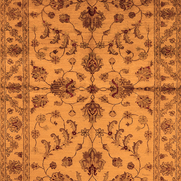 Machine Washable Oriental Orange Traditional Area Rugs, wshurb2982org