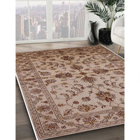 Mid-Century Modern Sienna Brown Oriental Rug, urb2982