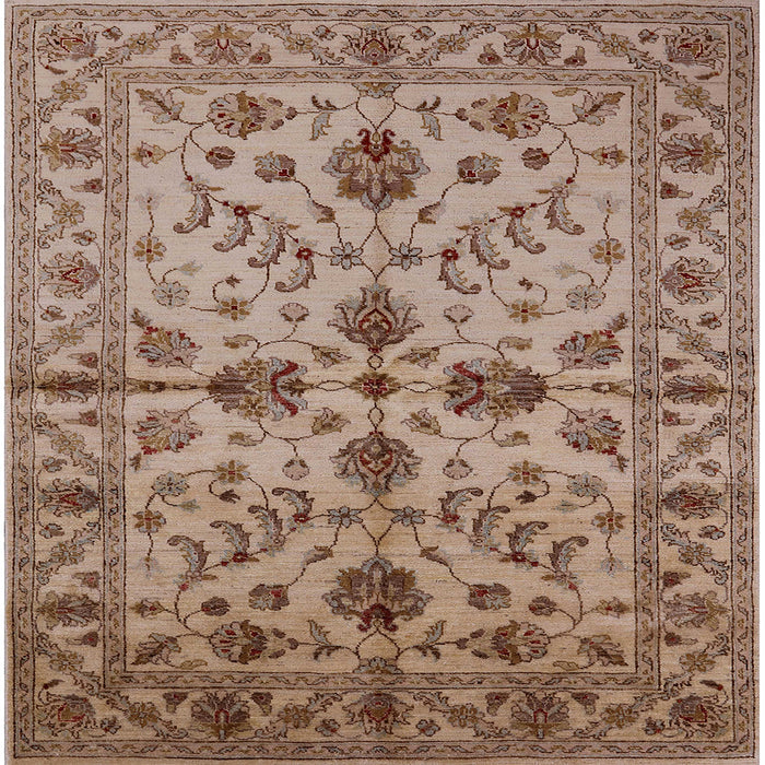 Square Mid-Century Modern Sienna Brown Oriental Rug, urb2982