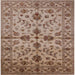 Square Mid-Century Modern Sienna Brown Oriental Rug, urb2982
