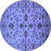 Round Oriental Blue Traditional Rug, urb2982blu
