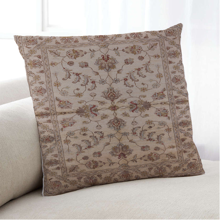 Lifestyle Image of Mid-Century Modern Urban Square Sienna Brown Throw Pillow, 18 inch by 18 inch, pwurb2982
