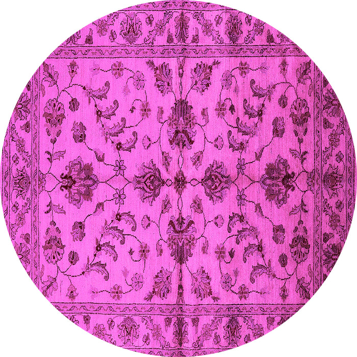 Round Oriental Pink Traditional Rug, urb2982pnk