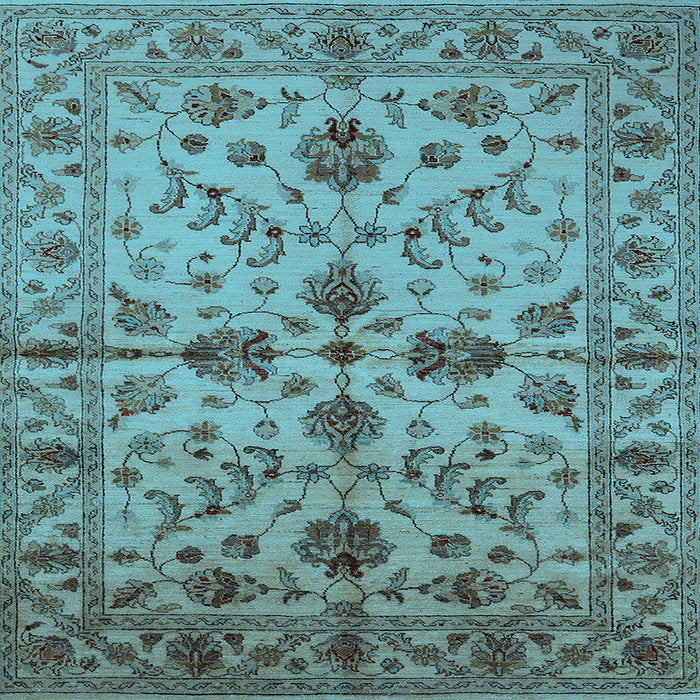 Square Oriental Light Blue Traditional Rug, urb2982lblu