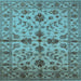 Square Oriental Light Blue Traditional Rug, urb2982lblu