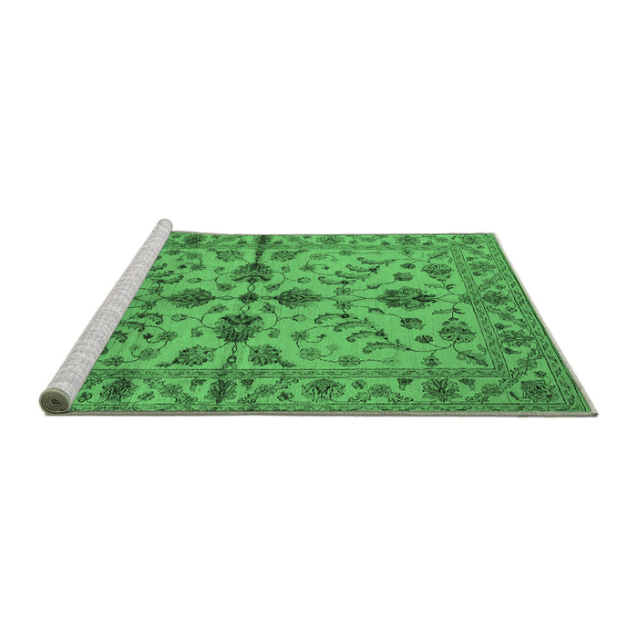 Sideview of Machine Washable Oriental Emerald Green Traditional Area Rugs, wshurb2982emgrn