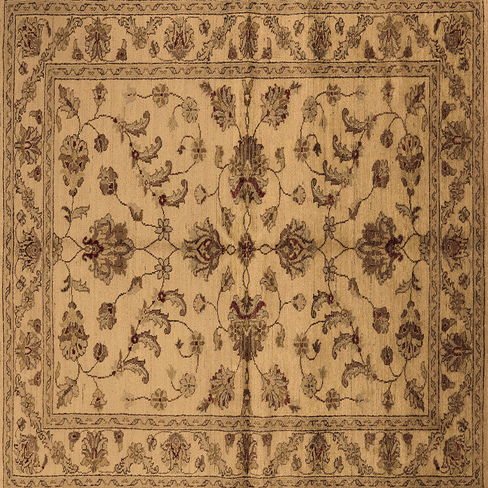 Square Oriental Brown Traditional Rug, urb2982brn