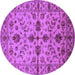 Round Machine Washable Oriental Purple Traditional Area Rugs, wshurb2982pur