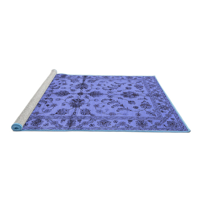 Sideview of Machine Washable Oriental Blue Traditional Rug, wshurb2982blu
