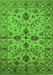 Machine Washable Oriental Green Traditional Area Rugs, wshurb2982grn