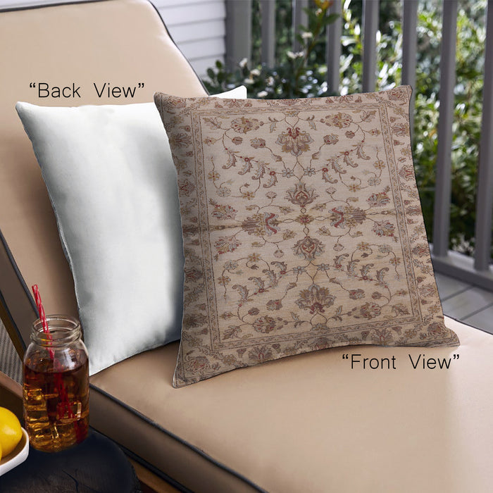 Front View of Mid-Century Modern Urban Square Sienna Brown Throw Pillow, 18 inch by 18 inch, pwurb2982