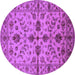Round Oriental Purple Traditional Rug, urb2982pur