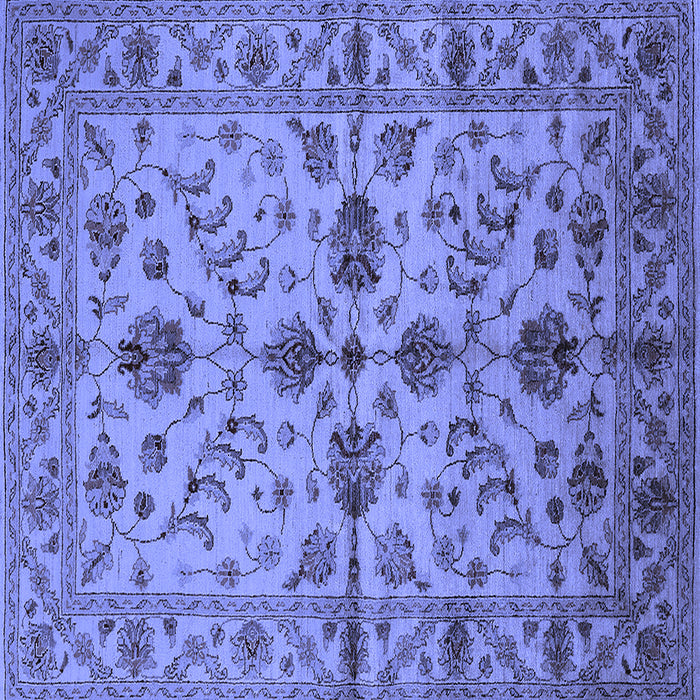 Square Oriental Blue Traditional Rug, urb2982blu