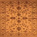 Square Machine Washable Oriental Orange Traditional Area Rugs, wshurb2982org