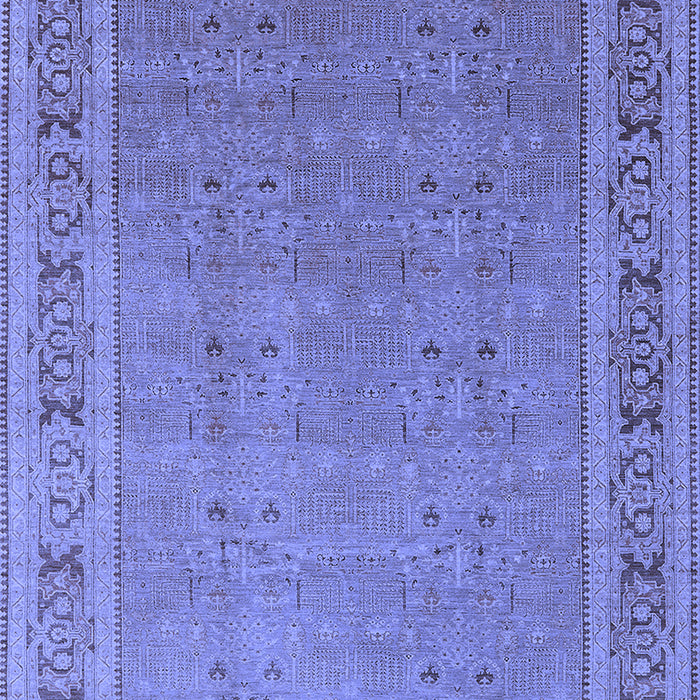 Machine Washable Oriental Blue Industrial Rug, wshurb2983blu