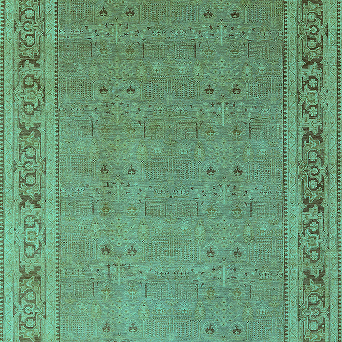 Machine Washable Oriental Turquoise Industrial Area Rugs, wshurb2983turq