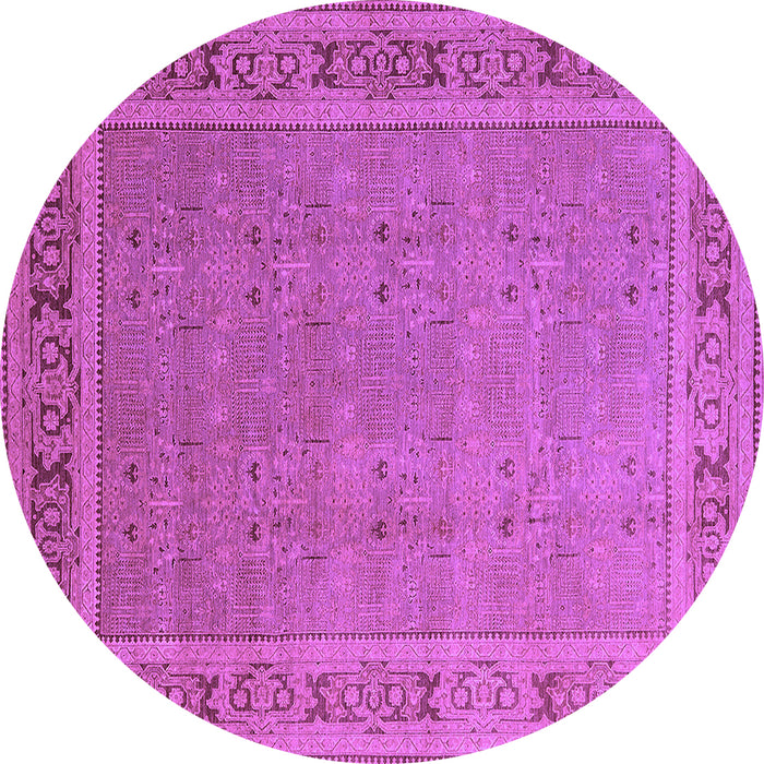 Round Oriental Purple Industrial Rug, urb2983pur