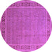 Round Oriental Purple Industrial Rug, urb2983pur