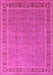 Machine Washable Oriental Pink Industrial Rug, wshurb2983pnk