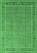 Machine Washable Oriental Emerald Green Industrial Area Rugs, wshurb2983emgrn