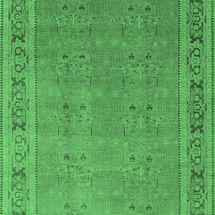 Machine Washable Oriental Emerald Green Industrial Area Rugs, wshurb2983emgrn