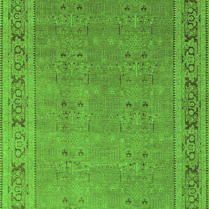 Machine Washable Oriental Green Industrial Area Rugs, wshurb2983grn