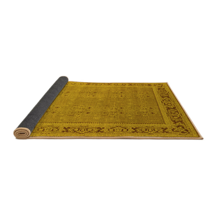 Sideview of Oriental Yellow Industrial Rug, urb2983yw