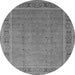 Round Oriental Gray Industrial Rug, urb2983gry