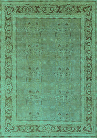 Oriental Turquoise Industrial Rug, urb2983turq