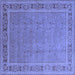 Square Oriental Blue Industrial Rug, urb2983blu