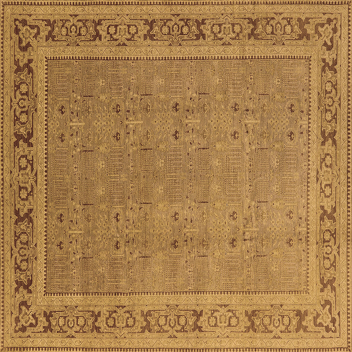 Square Machine Washable Oriental Brown Industrial Rug, wshurb2983brn