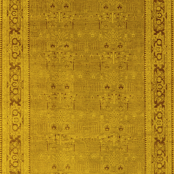 Machine Washable Oriental Yellow Industrial Rug, wshurb2983yw