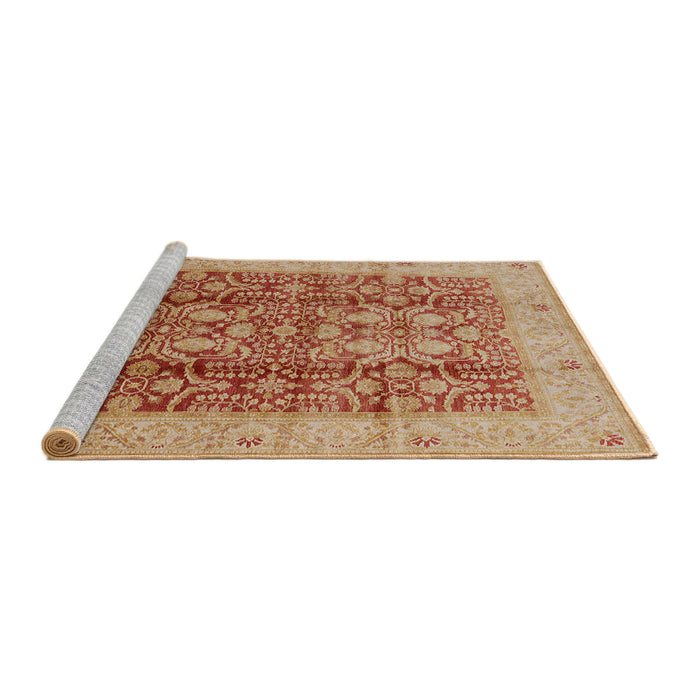 Sideview of Machine Washable Industrial Modern Brown Sand Brown Rug, wshurb2984