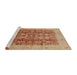 Sideview of Machine Washable Industrial Modern Brown Sand Brown Rug, wshurb2984