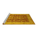 Sideview of Machine Washable Oriental Yellow Traditional Rug, wshurb2984yw