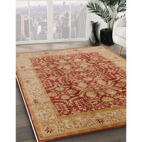 Mid-Century Modern Brown Sand Brown Oriental Rug, urb2984
