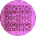 Round Oriental Purple Traditional Rug, urb2984pur