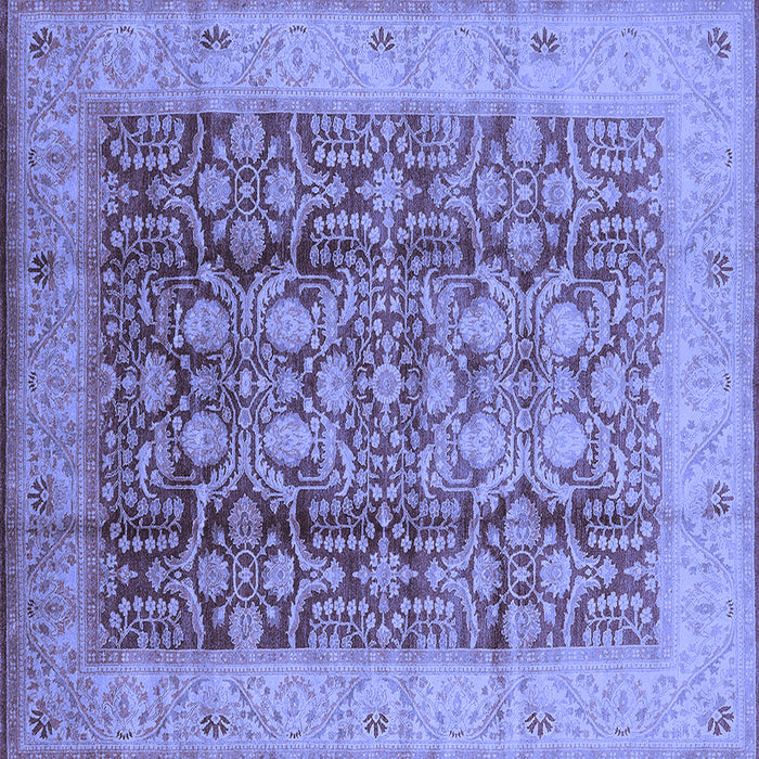 Square Oriental Blue Traditional Rug, urb2984blu