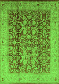 Oriental Green Traditional Rug, urb2984grn
