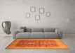 Machine Washable Oriental Orange Traditional Area Rugs in a Living Room, wshurb2984org