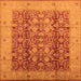 Square Oriental Orange Traditional Rug, urb2984org