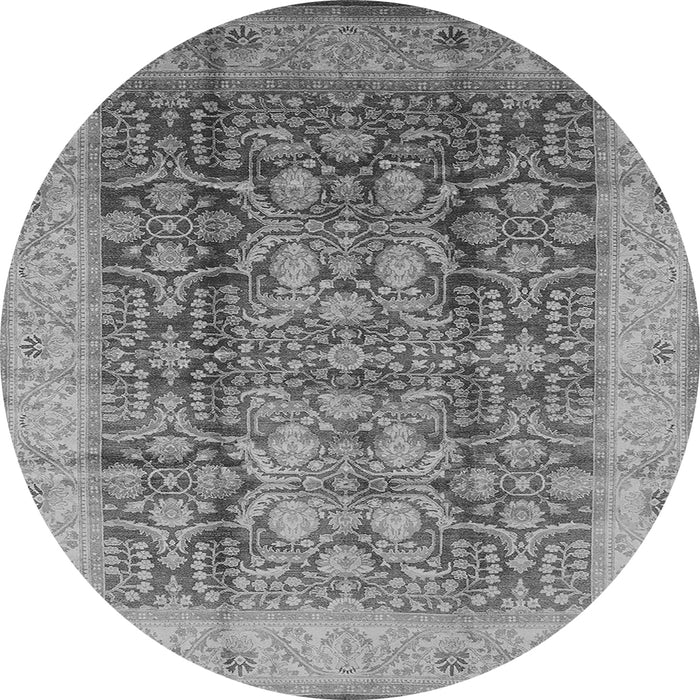 Round Oriental Gray Traditional Rug, urb2984gry