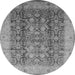 Round Oriental Gray Traditional Rug, urb2984gry