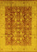 Machine Washable Oriental Yellow Traditional Rug, wshurb2984yw