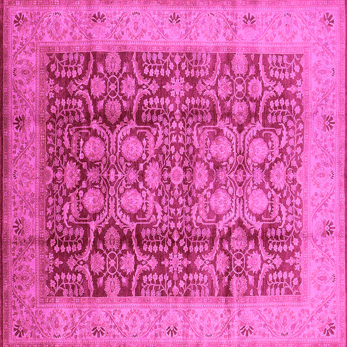 Square Oriental Pink Traditional Rug, urb2984pnk