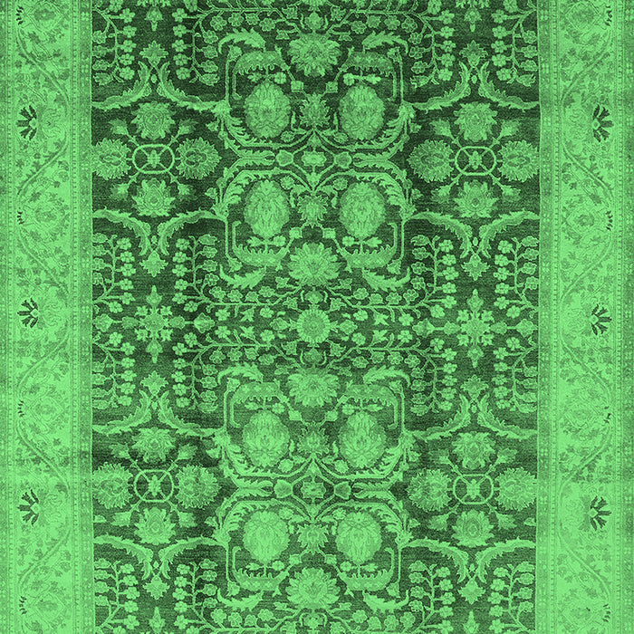 Machine Washable Oriental Emerald Green Traditional Area Rugs, wshurb2984emgrn