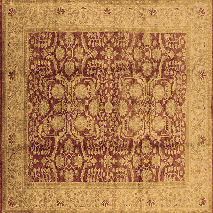 Square Machine Washable Oriental Brown Traditional Rug, wshurb2984brn